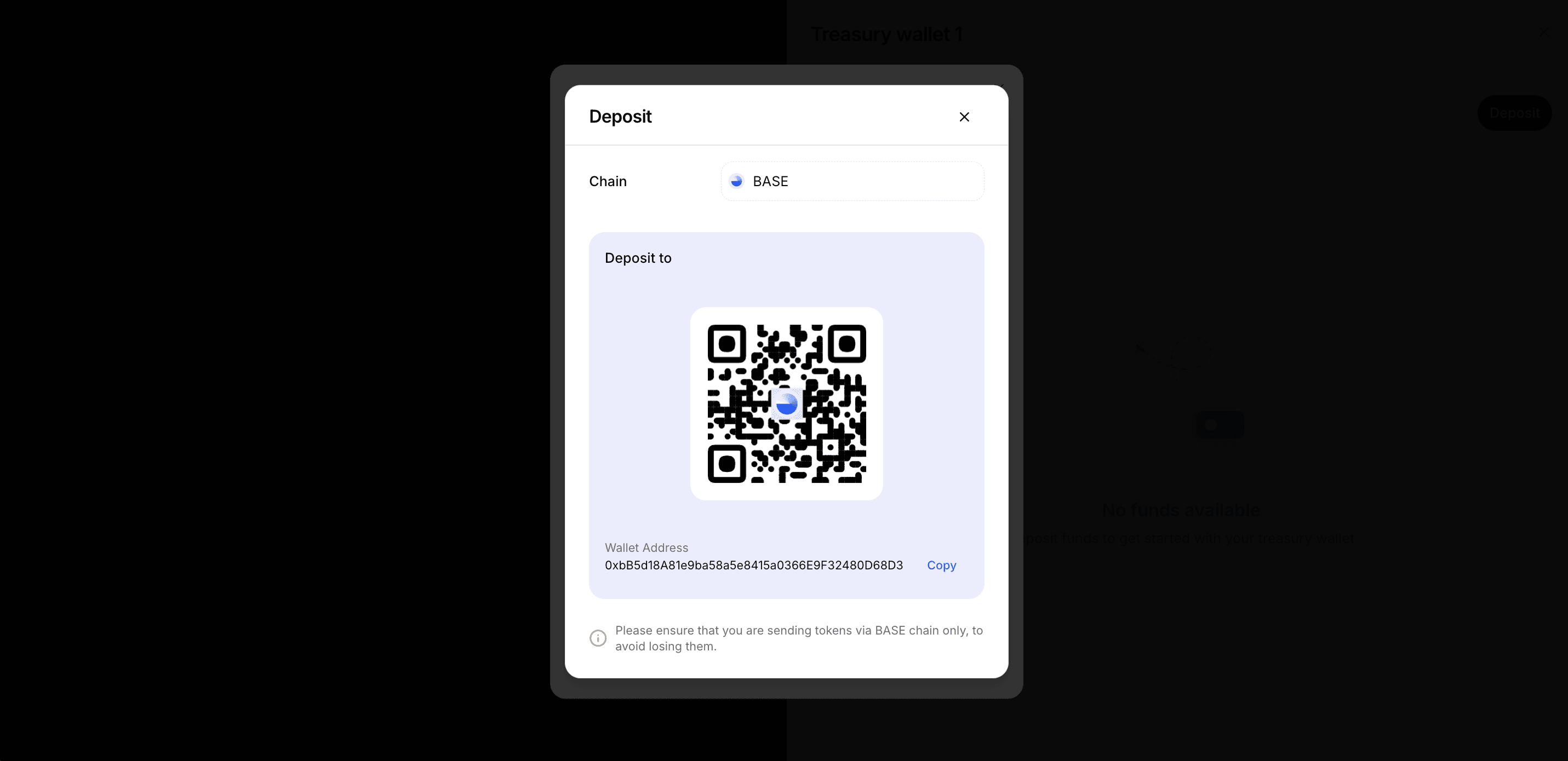 Treasury Wallet Page - Okto Dashboard